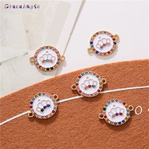 10pcs Colorful Crystal Charms For dangle earrings Bracelet connectors for jewelry DIY Neacklae Pendant Fashion Anklet Women Gift