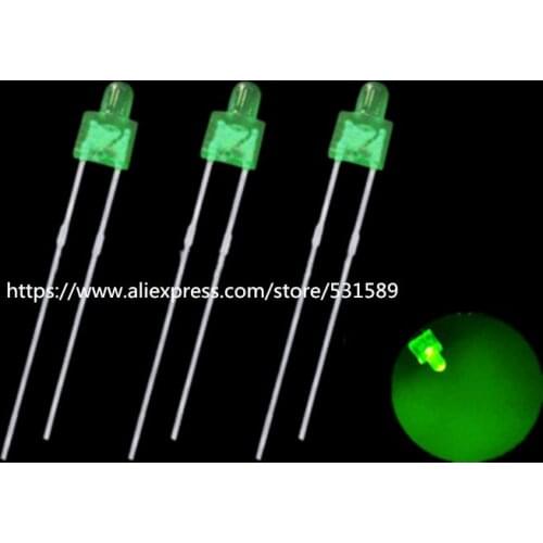 1000pcs 2mm DIP LED Blue/Green/Yellow Tower package flat top led Diffused 1.8V 2.0V 2.4V Light Emitting Diode Lamp long legs