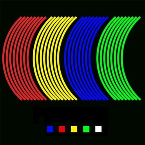 16Pcs 18inch Strips Brand New High Quality Waterproof Popular Motorcycle Car Rim Stripe Wheel Decal Tape Sticker Lots Reflective