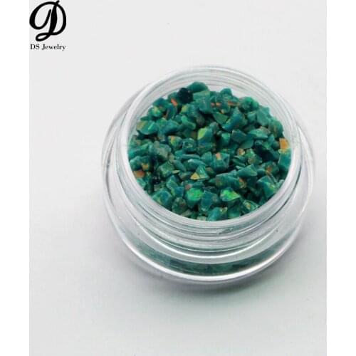 20 Grams/Lot) OP69 Spring Garden Green 2mm to 3mm Synthetic Crushed Opal For Wooden Ring