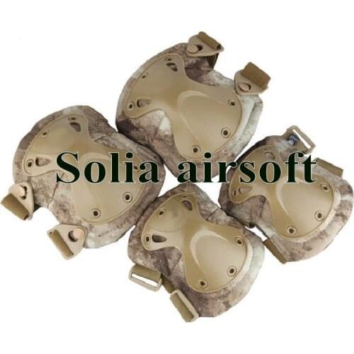 4pcs/pack Tactical paintball protection cycling knee pads & elbow pads set ATACS Free shipping