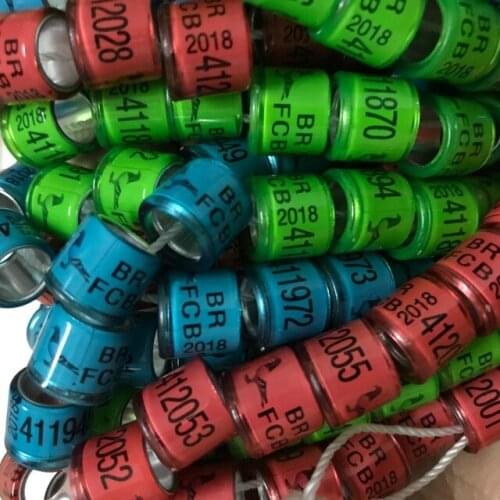 50Pcs C8 8mm Bird Dove Pigeon Aluminum Leg Rings Custom Aluminum Lettering Rings Black/Red/Blue/Green/Gold