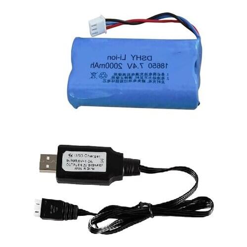 18650 7.4v battery 7.4V 2000mAH Li-po Batery 2S 20C 18650 toys battery for RC car helicopter drone model 7.4 V 2000 mAH
