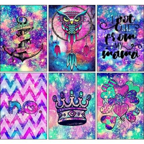 5D DIY Diamond Painting Encouragement Phrases Color Art Fonts Crystal Cross Stitch Dream Catcher Mosaic Diamond Embroidery New