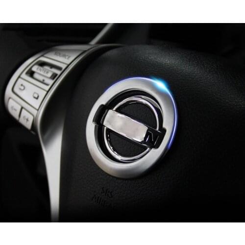 Car Steering Wheel Circle Trim Cover Logo Emblems Ring Sticker For Nissan Qashqai J11 X-trail X trail t32 2014-2019 Accessories
