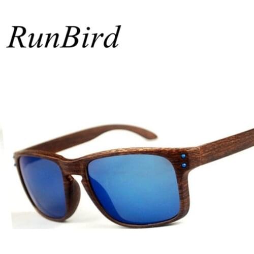 RunBird 2017 Brand Fashion Wood Sunglasses Brand Designer Wooden Glasses Women Goggles Sun Glasses For Men R048