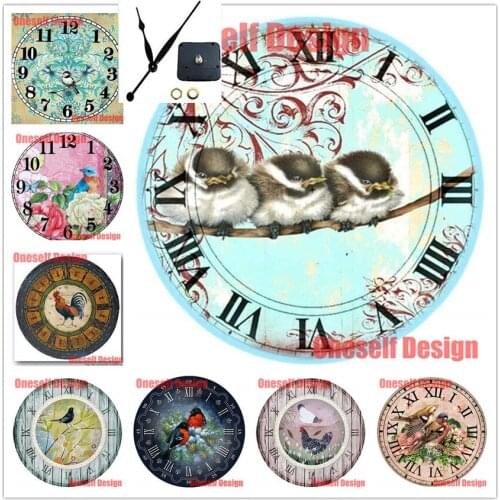 Brid 5d diamond painting with clock animal 5d diamond embroidery full set with clock animal rhinestone pictures diamond art full