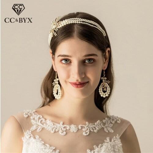 CC Hairbands Stud Earrings Crown Luxury Fine Jewelry Wedding Hair Accessories For Women Bridal Bridesmaids Hairwear Gifts O534