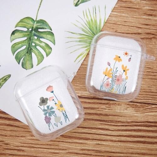 Art Flower Earphone Case for Airpods 2 1 Air Pods Cases Cute Luxury Vintage Floral Cover for AirPod Protector Shell