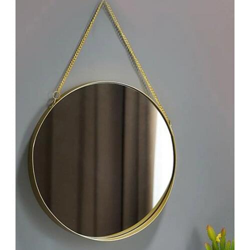 Decorative Diy Hanging Wall Mirror Nordic Metal Gold Mirror for Home