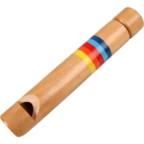 Baby Kids Wooden Small Drawing Whistles Diacritical Sliding Piccolo Educational Music Wood Toys Kids Classic Musical Toy Gift