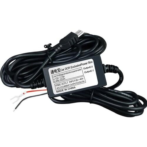 DHL 100Pcs DC 12V to 5V 2A 3.1M Car Charge Cable Mini / Micro USB Hardwire Cord Auto Charging for Dash Cam Camcorder Vehicle DVR