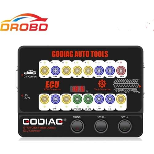 Godiag GT100 AUTO TOOLS OBD II Break Out Box ECU Connector Convert OBD1 to Standard OBD2 Interface