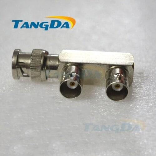 H3202 BNC one male to two female F type H 3202 brass + nickel-plating video connector