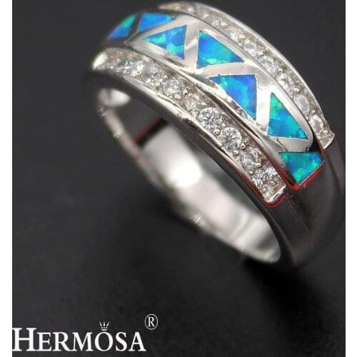 Hermosa Beauty Gift Mystic Fire Australia Opal Ring Size 7 8 Fashion Women Rings R1017
