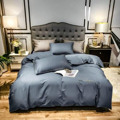 4 pcs Bedding Set Cotton for Youth Youg lovers Creative Literature Printed Duvet Cover and Bed Sheet Pillow Cases