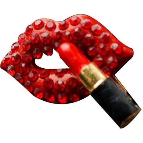 Creative Car Air Freshener Women Lipstick Lip Rhinestones Car Air Outlet Fragrance Aroma- Perfume Clip Auto Accessories