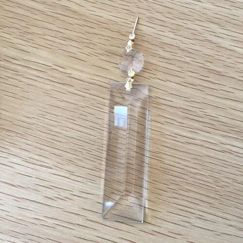 Hot Sale 76mm Drop Pendants+22mm Square Beads+Gold Butterfly Buckles Transparent Wedding Home Decoration