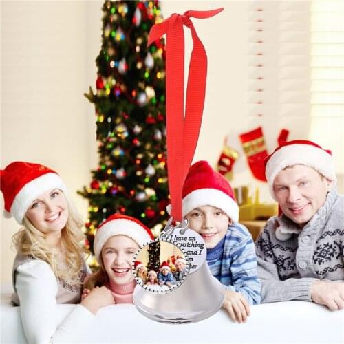 Metal Sublimation Printing Round Aeolian Bells Christmas Ornament For Heat Transfer Press Machine Car DIY Decoration