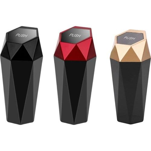 Mini Car Trash Can Portable Dustbin with Lid Garbage Holder Auto Trash Bin Automobile Home Bedroom Office Garbage Bin Accessorie