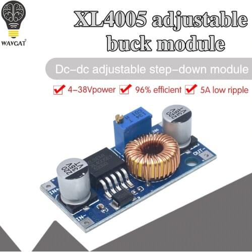 WAVGAT XL4005 DSN5000 Beyond LM2596 DC-DC adjustable step-down 5A 75W power Supply module Large current Large power