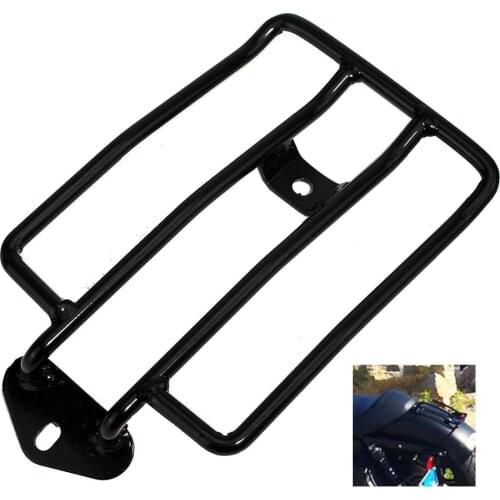 Motorcycle Black Rear Plated Luggage Rack Support Shelf Solo Seat Fits For Harley Sportster XL 883 1200 48 2004-2019 18 17 16 15