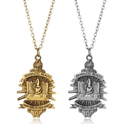 MQCHUN Fantastic Beasts And Where To Find Them Letter Charm Pendant Choker Necklace for Women Men Cosplay Gift-30