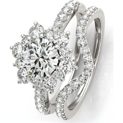 925 Sterling Silver Ring Sets Fashion Shape Wedding Bands Engagement Ring Wedding Anniversary Gift