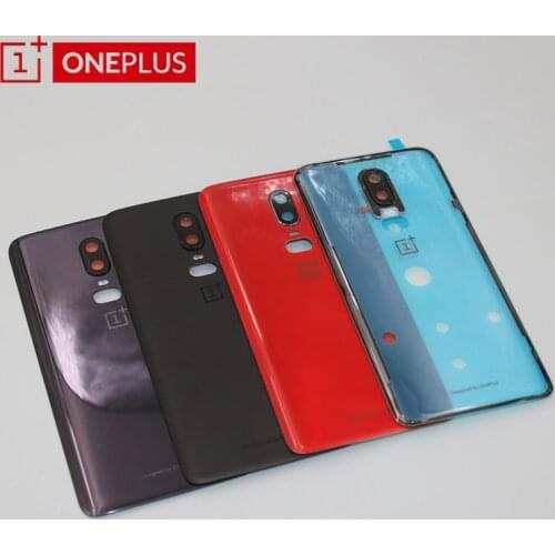 NEW Original OnePlus 6 One Plus 6 Back Battery Cover 1+6 Door Housing case Rear Glass Black/White/Red/Transparent 6.3 inch