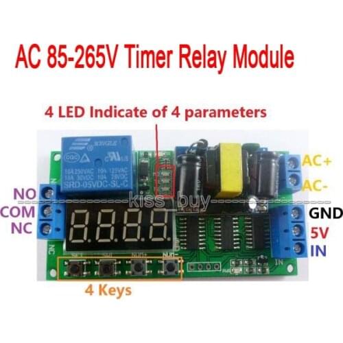 Ac 110V 220V Digital LED cycle timing delay Time Timer relay Module clock control