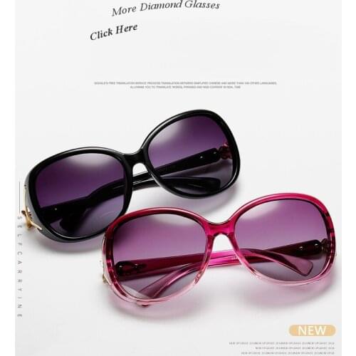 Polarized Fox Diamond Frame Pearl Sunglasses Women Gradient Colors Glasses With Animals