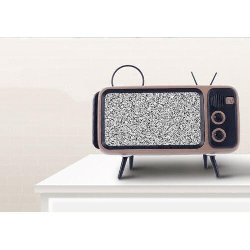 Portable Retro TV Mini Bluetooth Speaker Phone Holder Wireless Loudspeaker Support Usb Tf Card Aux Player Super Bass Speaker