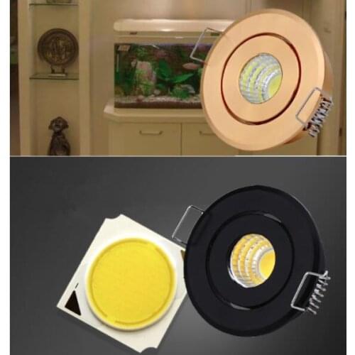 Dimmable Mini LED Downlights 3W 52mm AC85-265V Jewelry Display Ceiling Recessed Cabinet Silvery/Black/White/Golden COB downlight