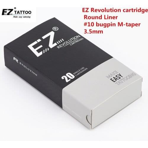 RC1009RLB EZ Revolution Tattoo Needle Cartridges #10 Round Liner Medium Taper 3-3.5mm 20 pcs /box for machines and grips