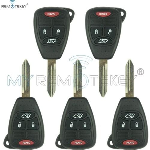 Remtekey 5pcs remote car key head 4 button key shell case for Chrysler Dodge Jeep