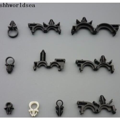 Shhworldsea 100pcs car fasteners tube cable routing clip for holding multiple cables routing for wire loom for mazda