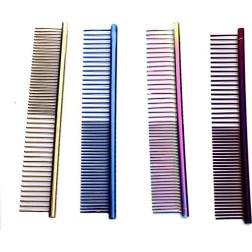 Stainless Steel Pet Dog Cat Pin Comb Hair Shedding Grooming Flea Comb Puppy Dog Comb Removes Hair Combs Pet Suppliesa
