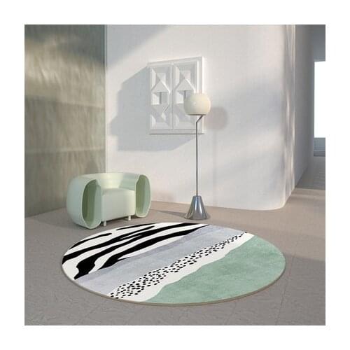 Modern Circular Carpet Geometry Art Living Room Bedroom Furniture Non-Slip Floor Mat