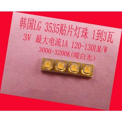 SMD LED lamp Beads LG 3535 3v 1a 1-3w 3000-3200K warm White For LG TV backlight, Spotlights, Ceiling lamp bulb lamp