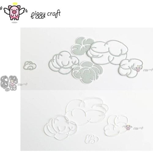 Piggy Craft metal cutting dies cut die mold 4Pcs Cloud decoration Scrapbook paper craft knife mould blade punch stencils dies