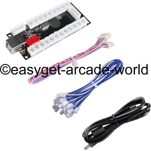 Zero Delay Arcade USB Encoder PC to Joystick For MAME & Raspberry Pi Retropie 1 / 2 / 3B Projects (Happ Buttons , 2Pin - 4.8mm)