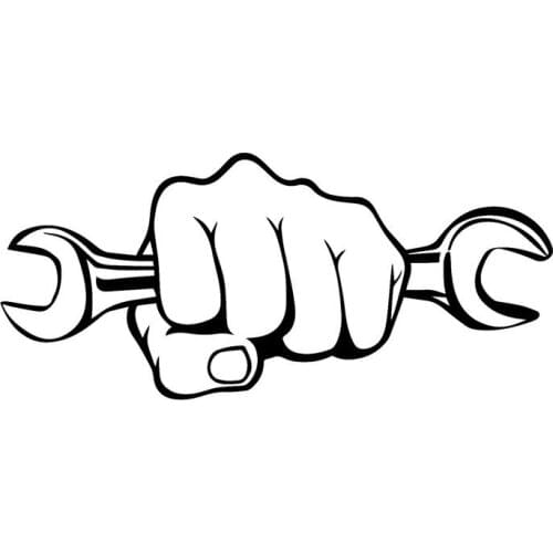 Vinyl Car Sticker Mechanic Holding A Wrench 3D Sticker on Car Funny Reflective Stickers Decals JDM Car Styling 18*8cm