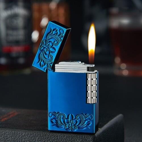Grinding Jet Gas Camping Survival Flint Lighter Butane Metal PING Bright Sound Cigarette Cigar Lighter Inflated Gadgets For Men