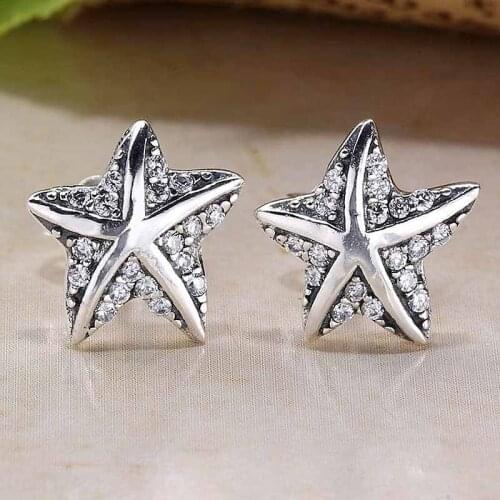Original Cute Fish With Crystal Studs Earrings For Women 925 Sterling Silver Earring Wedding Gift Pandora Jewelry