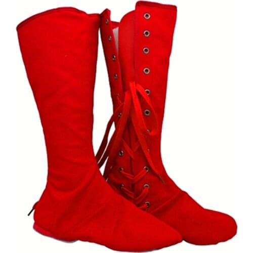 Womens cloth chinese mongolian dance boots minority clothing accessories high boots national performance jazz shoes