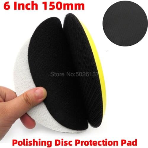 1Pcs 6 Inch 150MM Pneumatic Polishing Disc Protection Pad Ultra-thin Surface Interface Sanding Sponge Pads Hook Loop Discs Thin