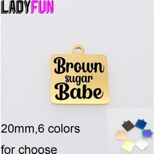 10pcs Brown Sugar Babe Charm Stainless Steel Black Girl Magic Charms DIY Pendant For Jewelry Making