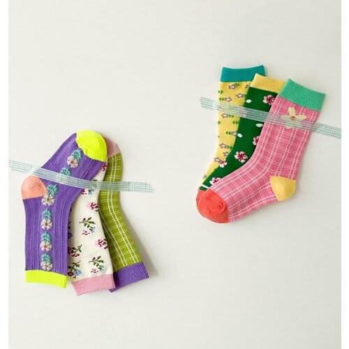 Childrens Socks Fashion Illustration Polka Dot Cotton Socks Boys and Girls Summer Socks Boat Socks Socks for Kids 3 Pairs/batch