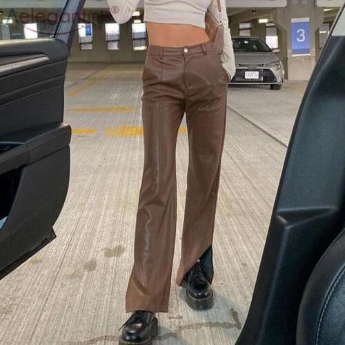 Aelegantmis Women's Leather Pants