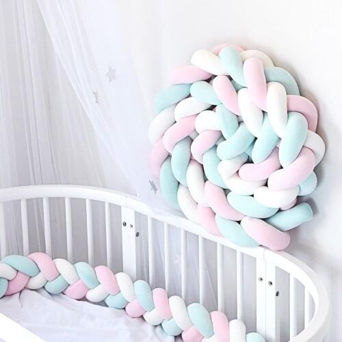 Newborn Baby Crib Bumper Knotted Braided Bumper Handmade baby cot Knot Pillow Cushion Cradle Crib Protector baby Room Decor